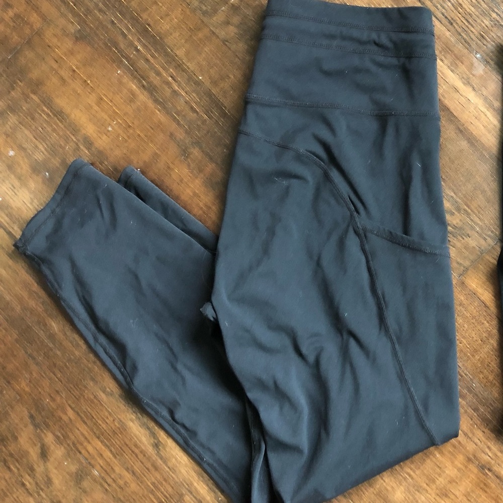 ZYIA Black Pocket Drawstring Luxe Leggings